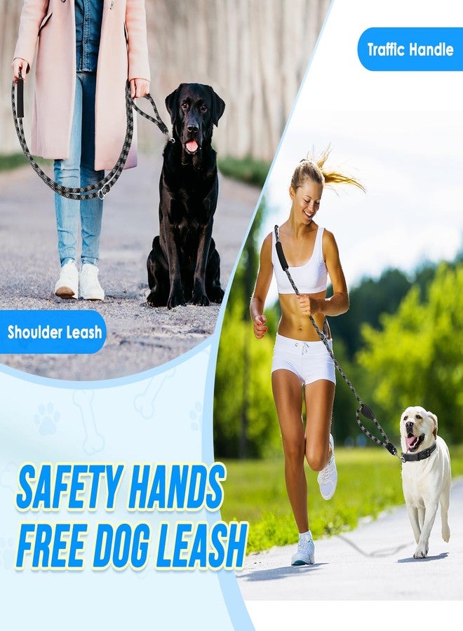 Lukovee Hands Free Dog Leash, 10FT Adjustable Training Lead 1/2 Inch Nylon Heavy Duty Lead No Pull for Large Medium Dogs, Tangle Free Reflective Waist-Leash for Walking Running(Xie-Black, plus Handle) - Image 2